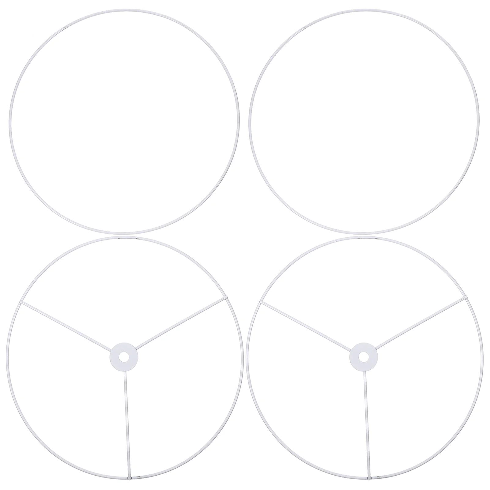 

2 Sets Lamp Shade Lampshade Frames Ceiling Wire For Ring Round Light Racks White DIY