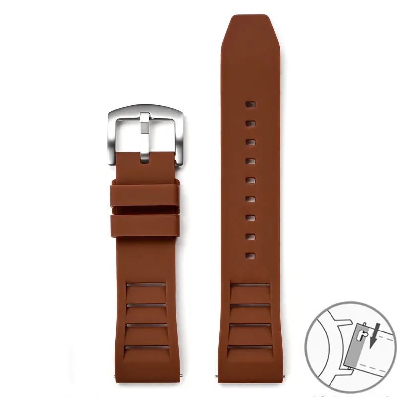 Breathable Silicone Waterproof Sport Watch Band with Quick Release