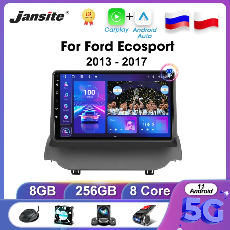 Jansite 2 Din Android 11.0 Car Radio For Ford Ecosport 20132017