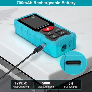 Kiprim Dual Laser Distance Meter Rechargeable Bilateral Laser Rangefinder 120m Digital Tape Measure Angle Measurment Tool 3