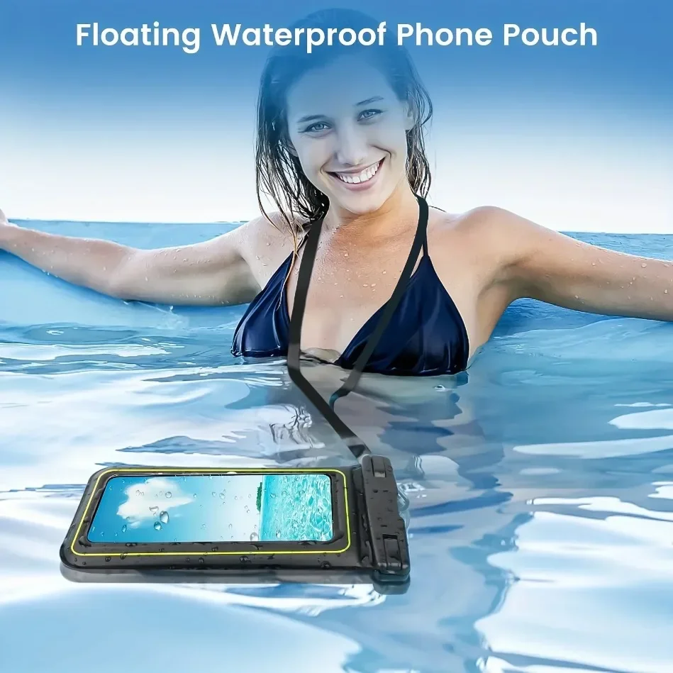 Nuovo IP68 Custodia da nuoto impermeabile Custodia per telefono Borsa impermeabile Airbag Touch Screen per iPhone Samsung 6.8 "Tutto i telefoni cellulari - immagine 2