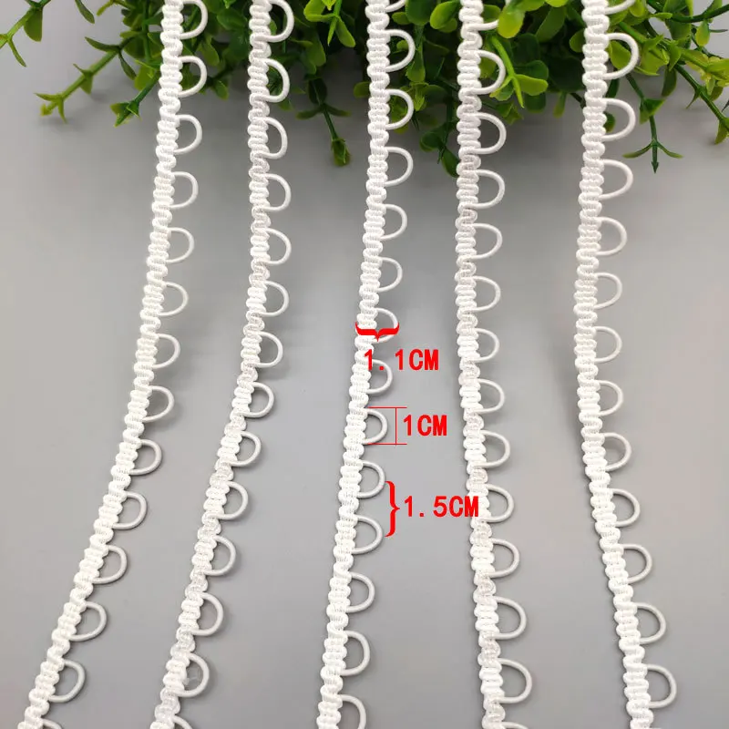 Elastic Button Loop Trim - 5 Yards for Sewing Bridal Dresses, Corsets & DIY Crafts