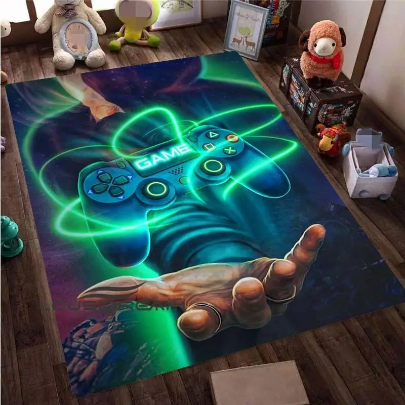 Alfombras de Gamer con diseño de controlador de juego, alfombrillas  antideslizantes para niños, Alfombra de tiro para decoración de salas de  estar, Tapis de cama