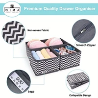 12pcs Dresser Drawer Organizers - Sturdy Fabric, Foldable, Versatile  Boxes and Wardrobe Dividers - Perfect for Socks, Underwear 2