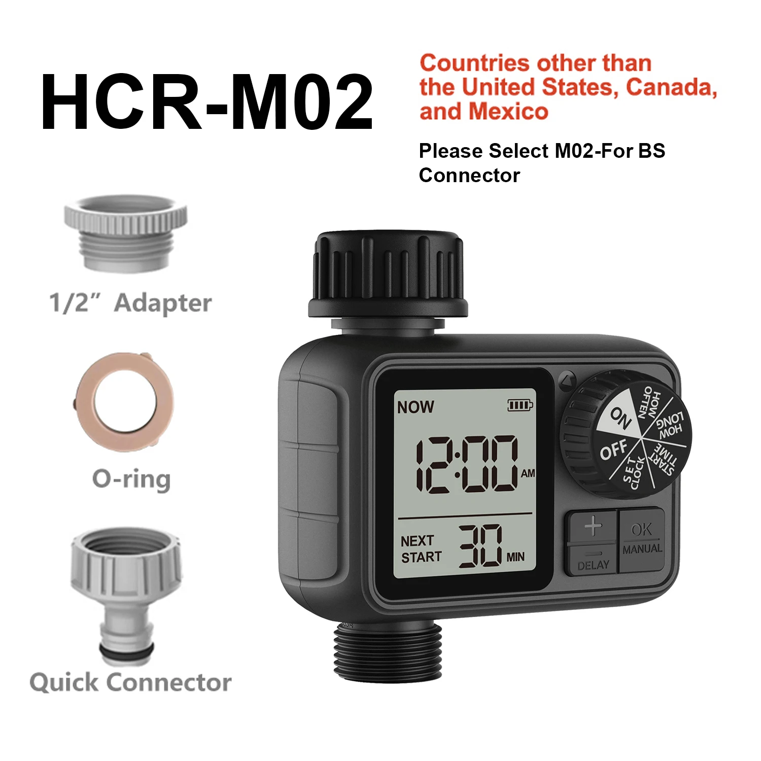 Eshico M-02 مؤقت مياه يدوي تلقائي 2-وضع سقي الرش لنظام الري في الحديقة في المناظر الطبيعية الخارجية