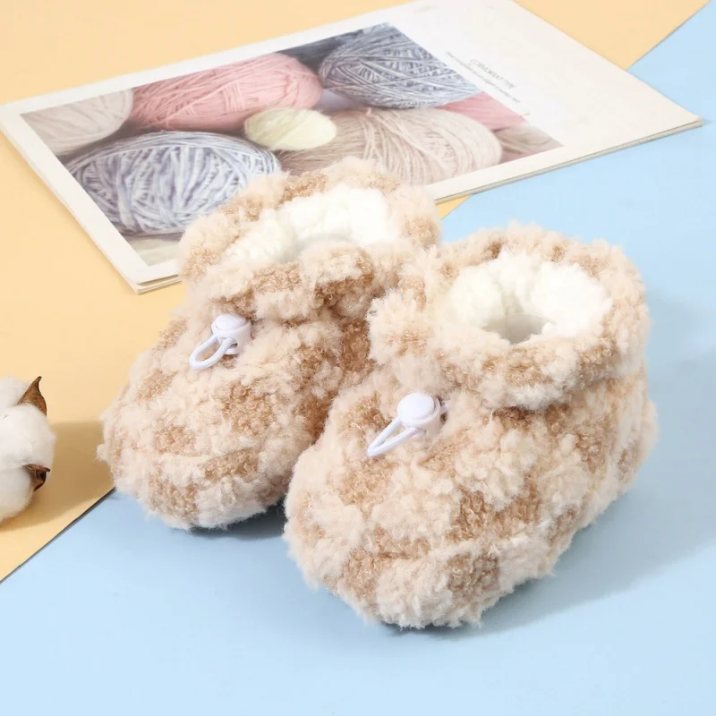 Autumn Winter Newborn Snow Boots Baby Girls Boys Walking Shoes Toddler Soft Sole Warm Plush Boots Infant Toddler Cotton Shoes 1