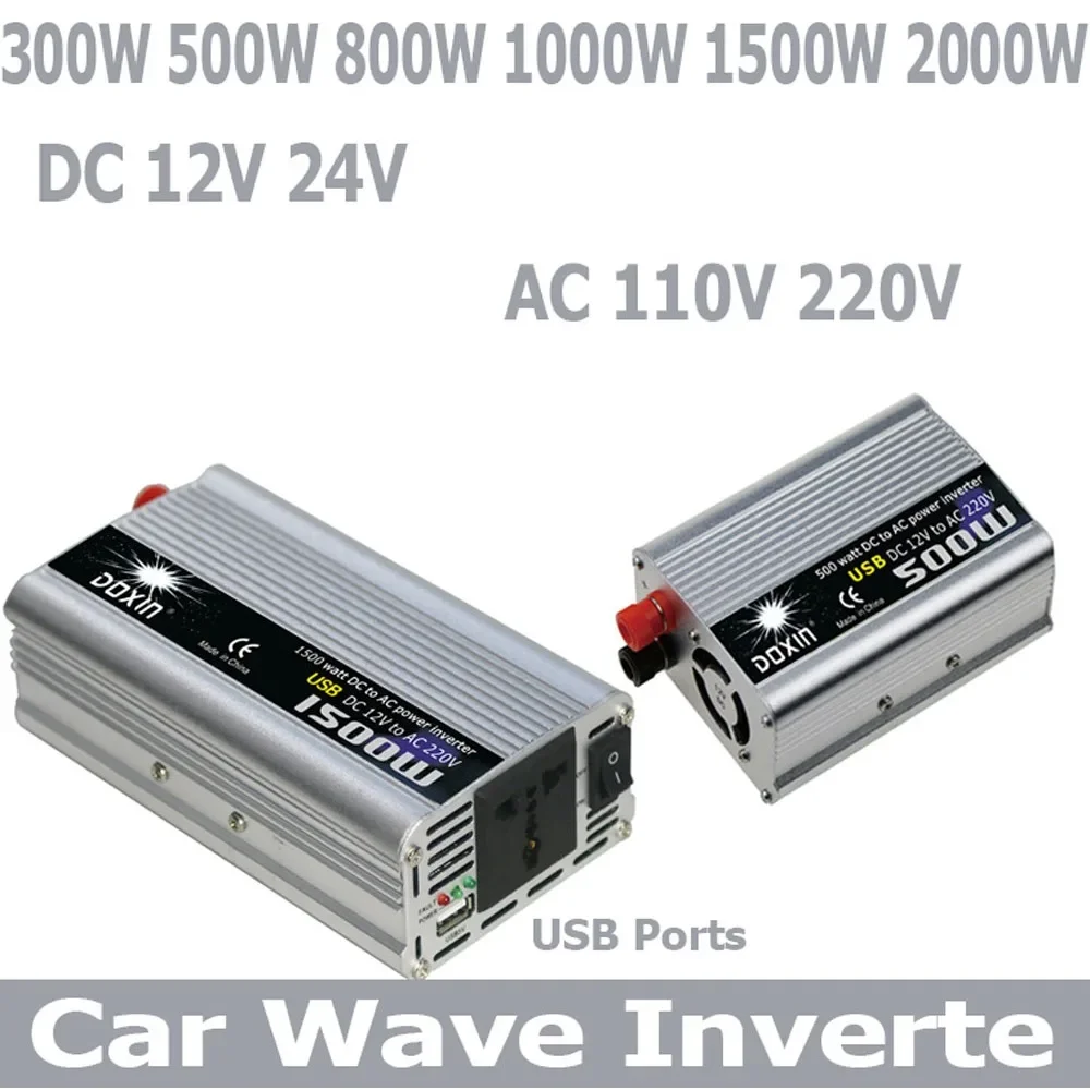 

Car Wave Inverter DC 12V 220V 24V 110V AC 300W 500W 800W 1000W 1500W 2000W Inversor Car Adapter Power Solar Inverter Converter