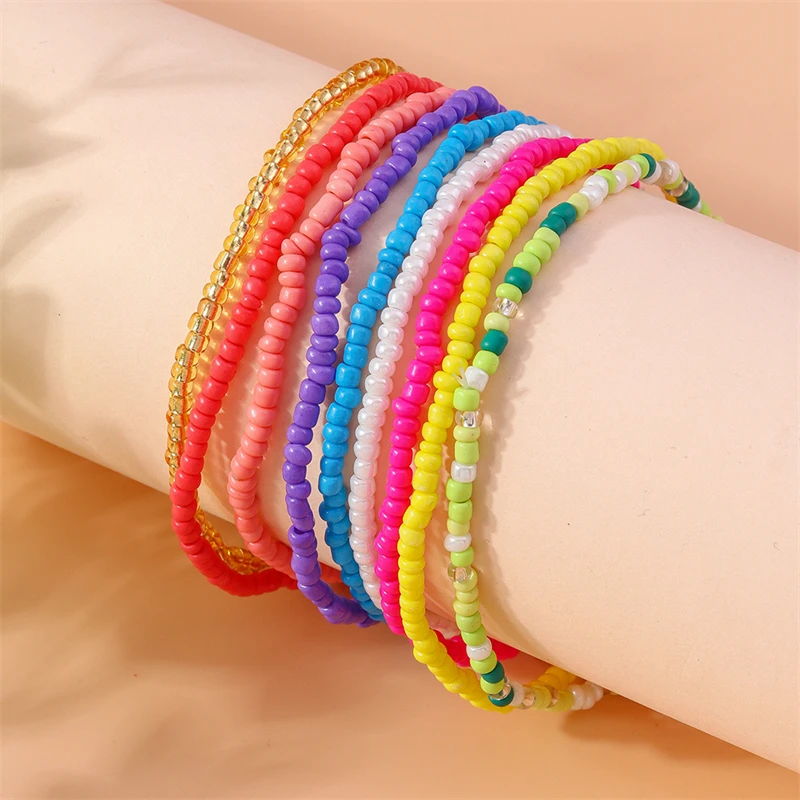 Bohemian Handmade Bunte Perlen Fußkettchen Sommer Strand Auf Bein Fuß Kette Armband Fußkettchen Frauen Mädchen Urlaub Schmuck Geschenke – Detail 3