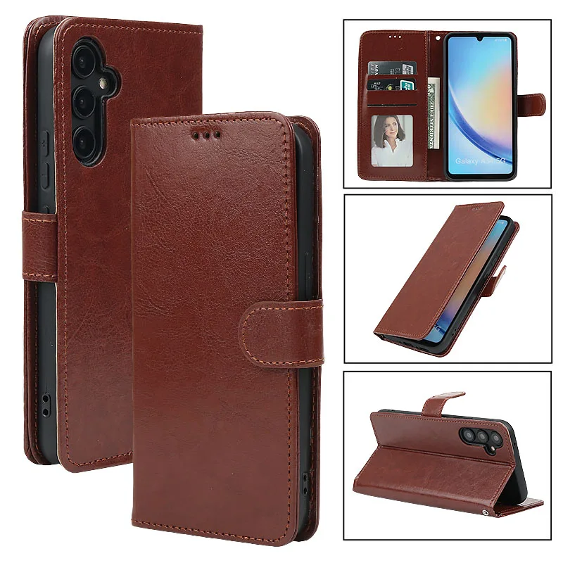 Leather Phone Case with Card Slot Flip Wallet Cover