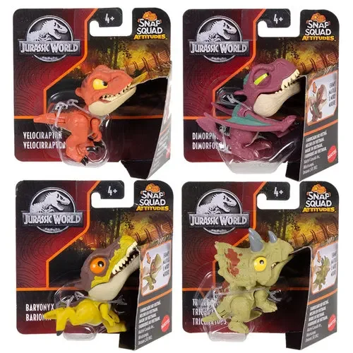 thumbnail image 1 of Figuras de acción originales de Mattel Jurassic World Mini Dinosaurs Snap Squad Finger Model Joints Move T-rex Toys para niños Colgante, 1 of 5