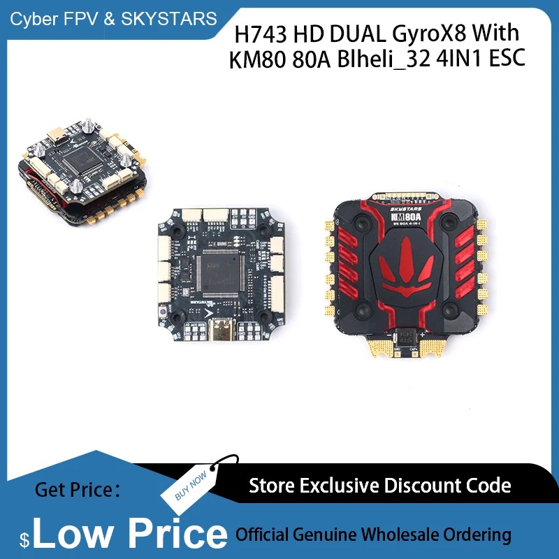 SKYSTARS H7 HD DualGyro Contrôleur de Vol H743 & KM80 ESC 4in1