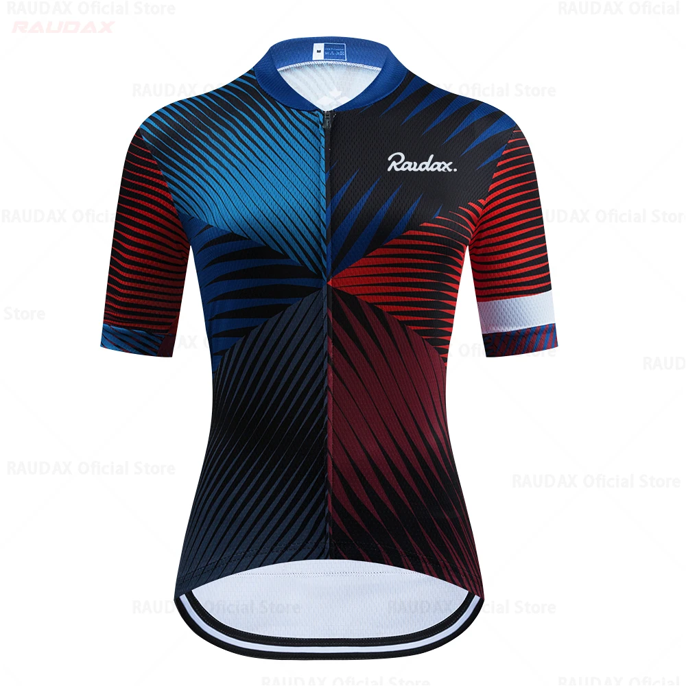 Women's Short Sleeve Cycling Clothing Raudax Summer Jersey Triathlon Bike Jersey Uniform Kit