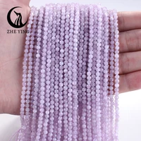 Perles de Kunzite naturelle facettées de 3 mm, pierres de lune violettes et kyanite, perles intercalaires en vrac pour la fabrication de bijoux, accessoires pour bracelets et colliers DIY 3