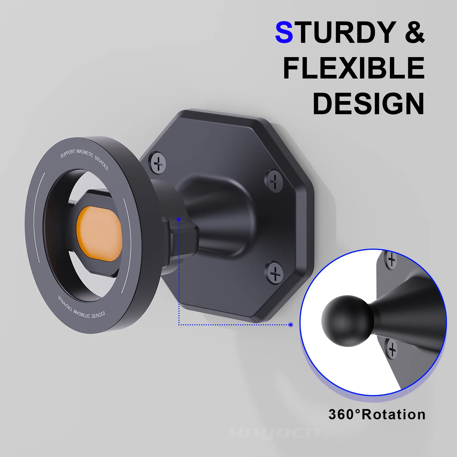 Universal Magnetic Wall Phone Mount with 360° Rotation