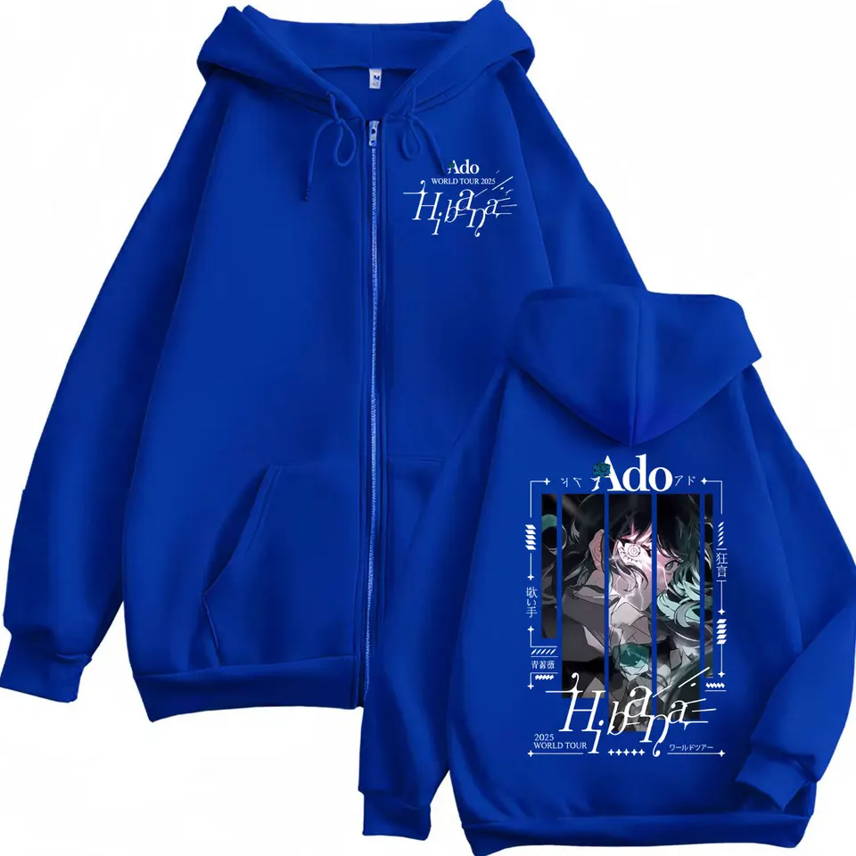 Singer Ado Hibana World Tour 2025 Zipper Hoodie Harajuku