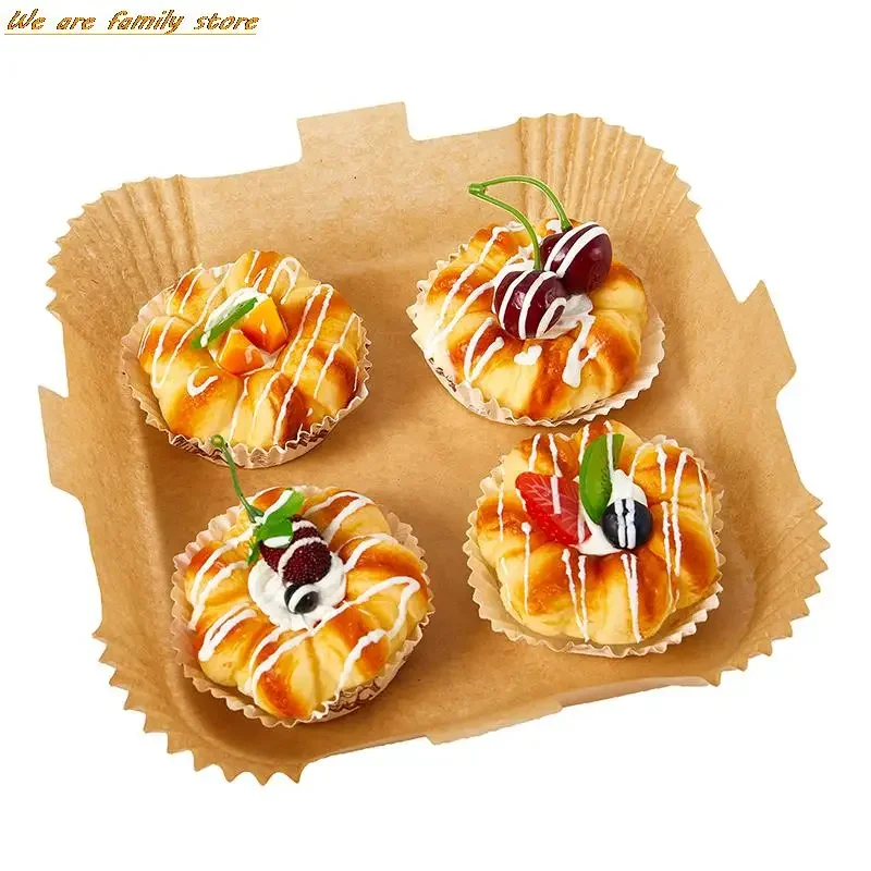 50PCS/lot Disposable Air Fryer Paper Liner 24CM Non-Stick Baking Paper Food Grade Parchment Oil-Proof Accesorios