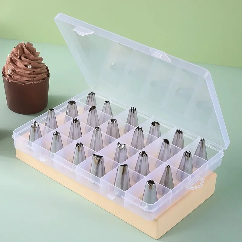 New 24 Head Flower Mouth Set 430 Stainless Steel Cake Flower Mouth Squeezing Gun Baking Tools
