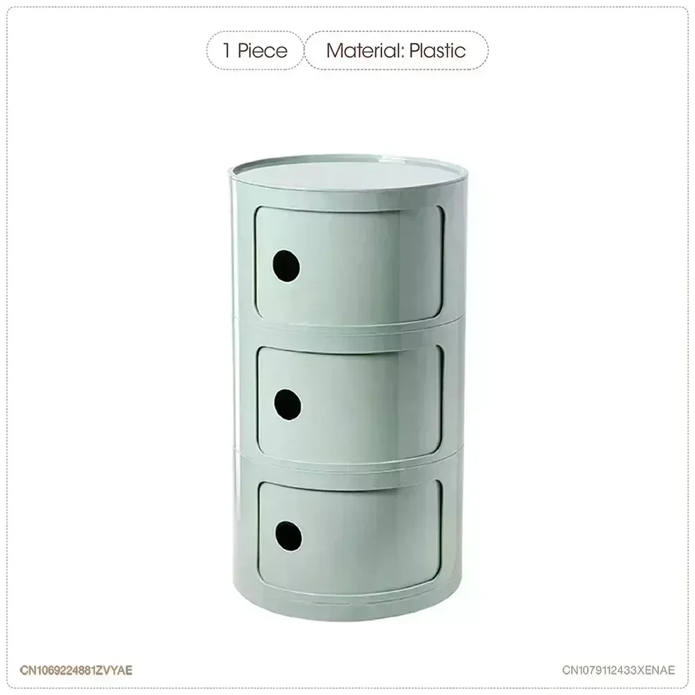Mesitas De noche verdes minimalistas De diseño, mesas De centro redondas De plástico para sala De estar, caja De almacenamiento, muebles F +