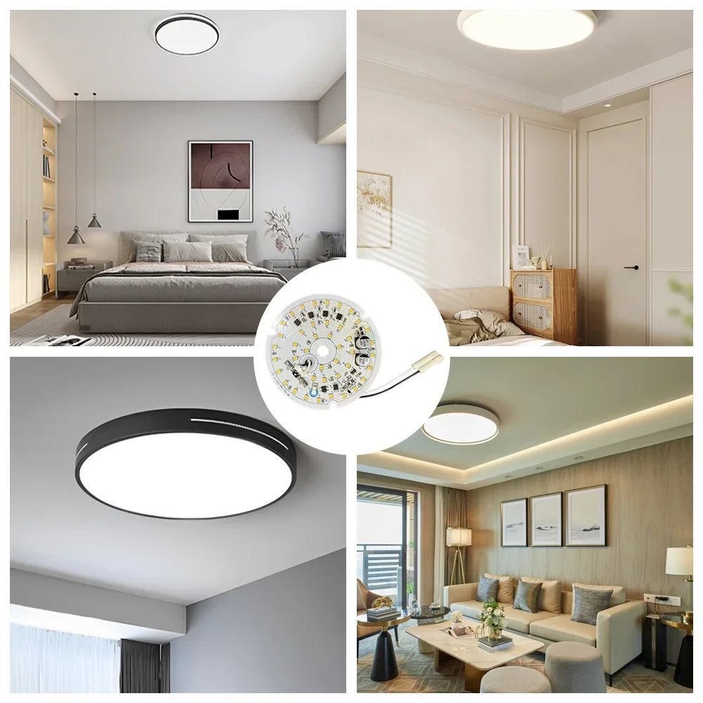 3.94 Inch LED Ceiling Fan Light Kit 3000K/4000K/6500K Dimmable Round LED Light Engine Ceiling Flush Light Replacement Panel 5