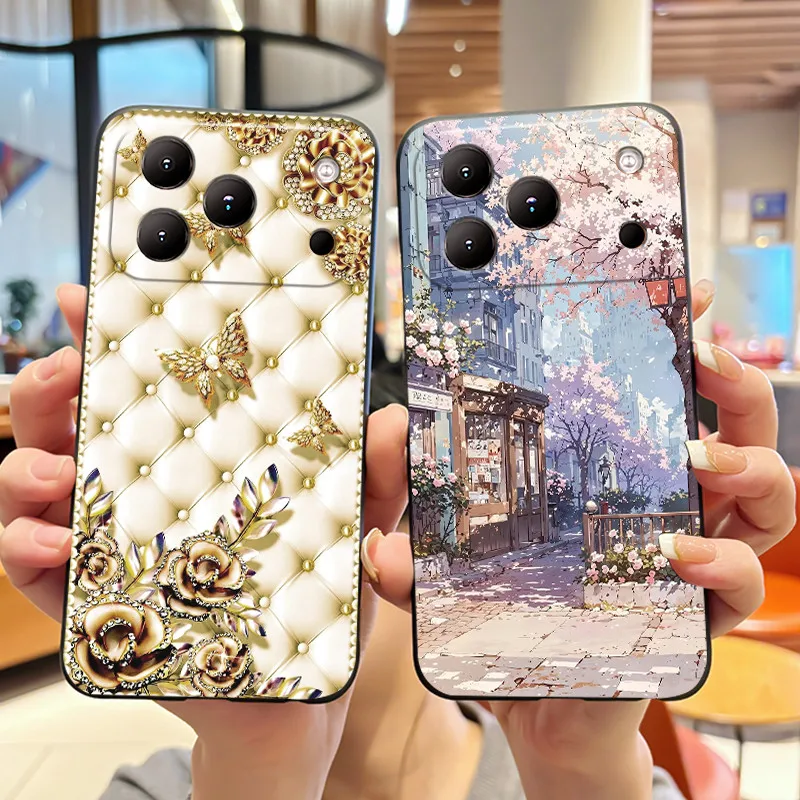 Charming Milk Tea Rabbit Phone Case - Black Anti-Scratch Soft Cover