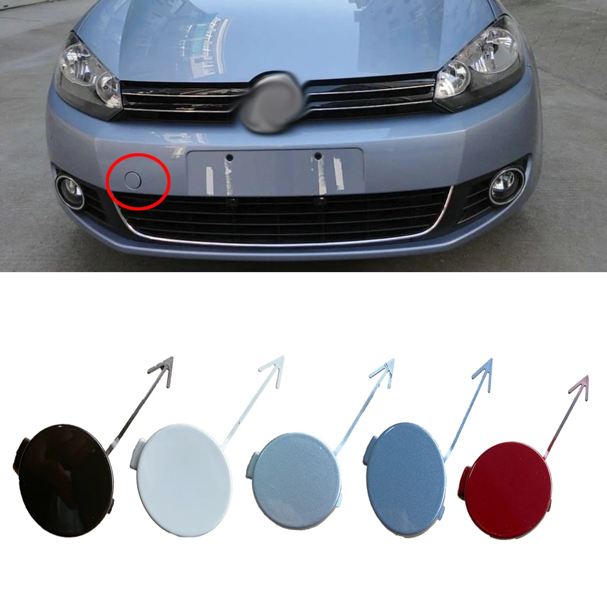 Black White Silver For 2009-2013 Accessories 6 New Hook 5K0807241 Golf Front Bumper Eye AliExpress Cover Car Grey Volkswagen - Trim Cap Tow