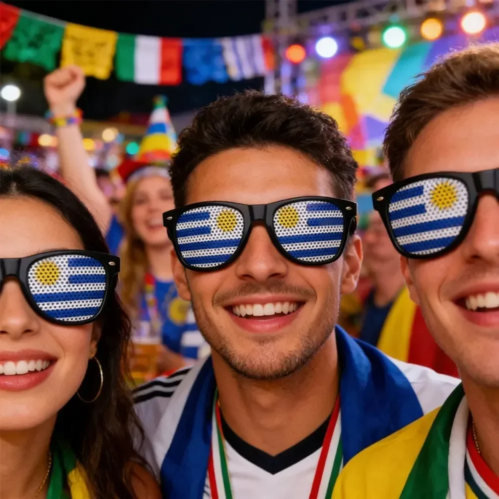 Sonnenbrille mit Nationalflagge, schwarzer Rahmen, dekorative Brillengestelle für Party, Cosplay, Fußballspiel, Geschenk – Detail 4