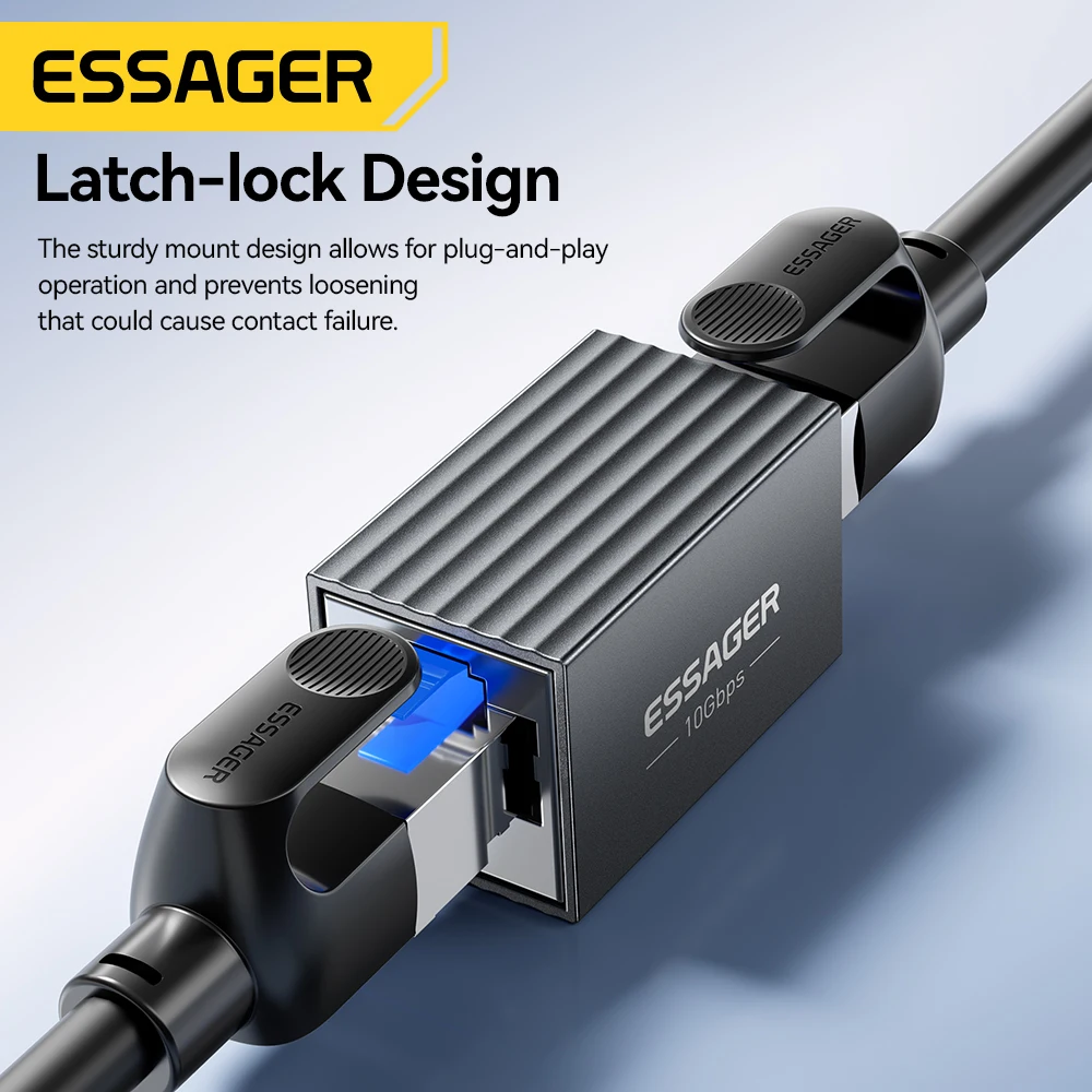 에사저 10Gbps RJ45 커넥터 암-암 기가비트 네트워크 연장기, Cat8 Cat7 Cat6 이더넷 케이블 어댑터용