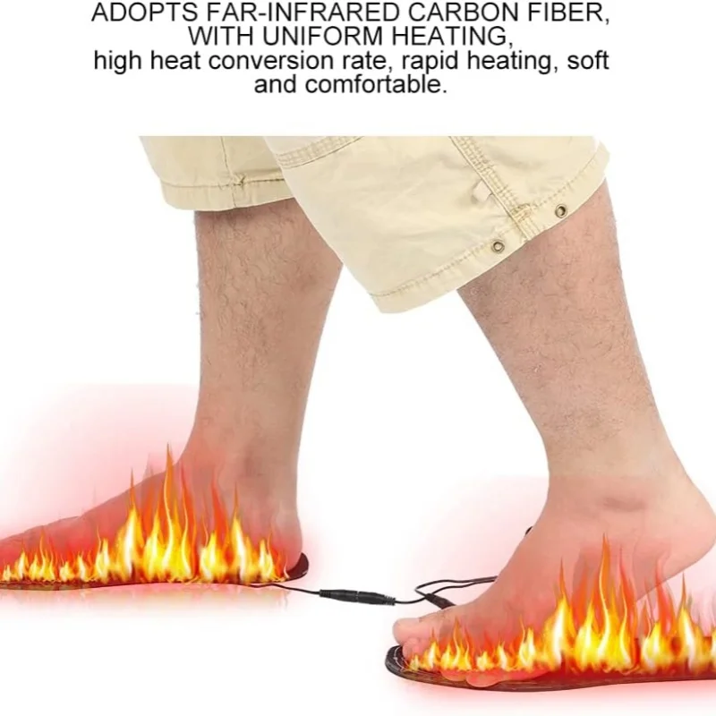 1Pair USB Powered Heating Insole Winter Outdoors Foot Warming Shoe Pad Comfortable Keeping Warm Washable Mat Shoe Accessories
