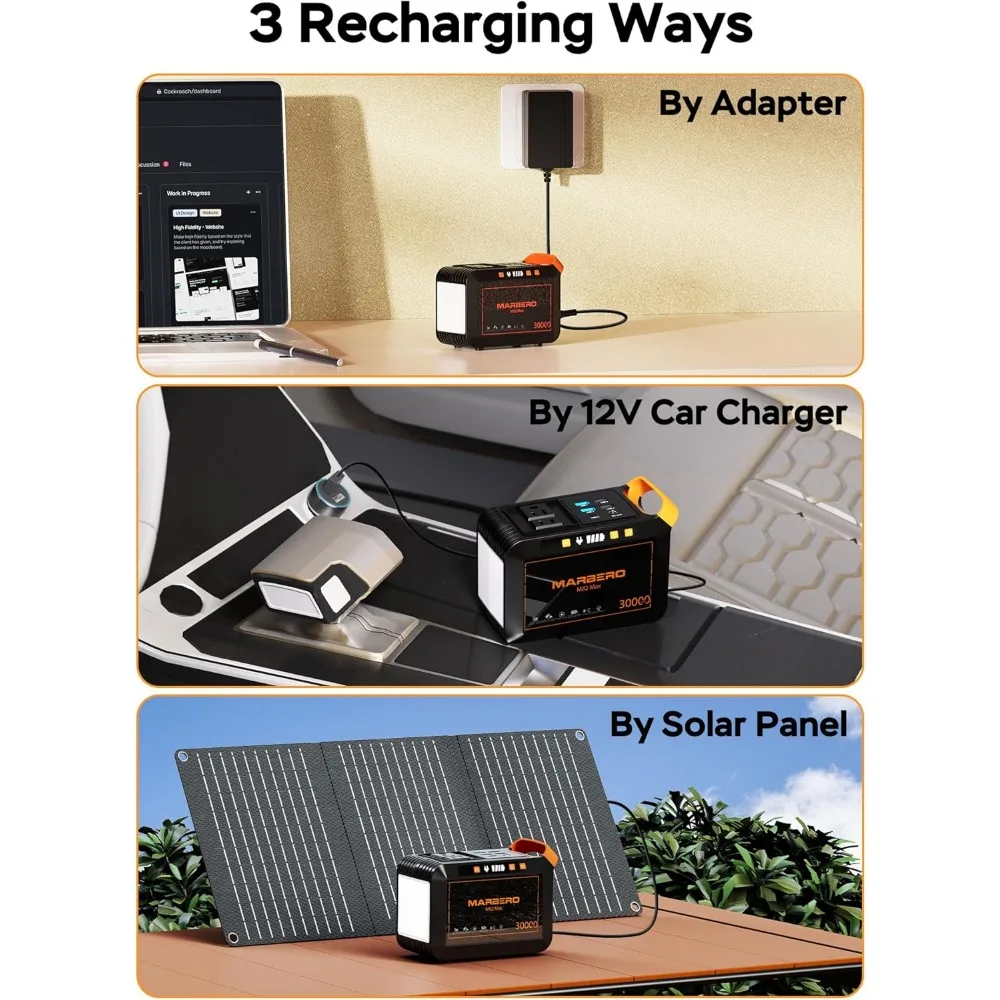 111Wh Solar Generator, Portable Power Station with Solar Panels, 120W 30W Set with Foldable Solar Panels 6