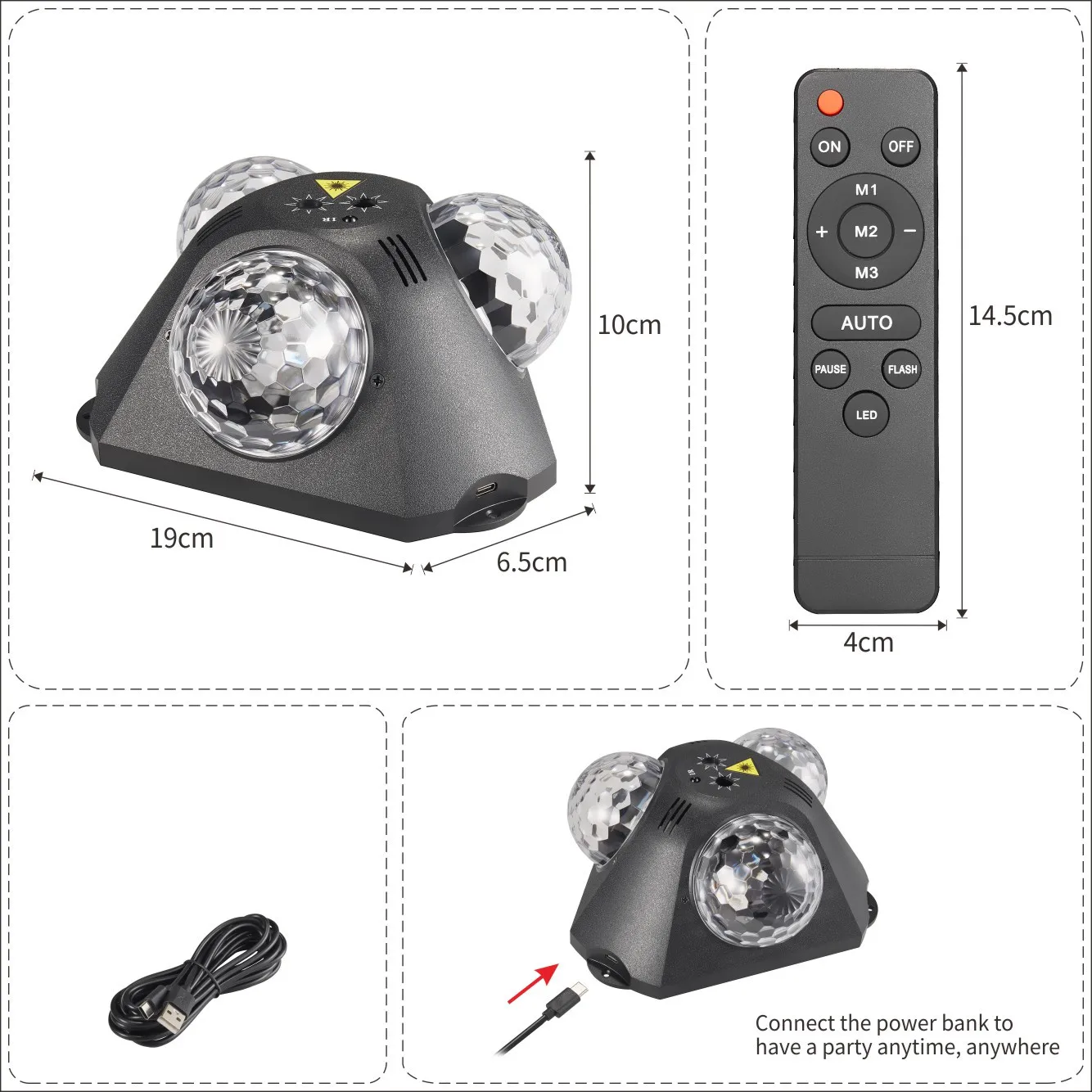 Disco Ball Light 5-in-1 Laser Projector Party Light DJ Stage Strobe Lighting for Christmas Wedding Home Club Decor Disco Light Led Stage Light Mini Led Stage Light