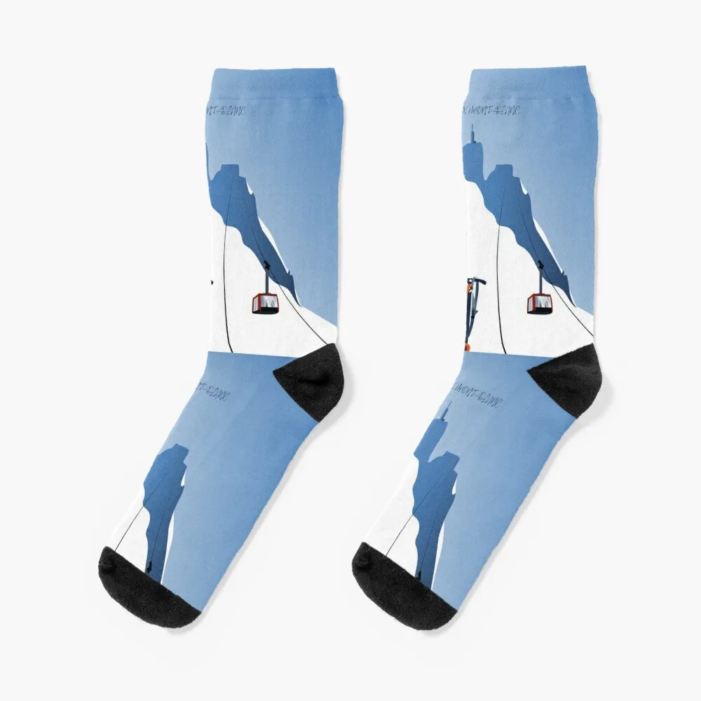 Alps PosterAiguilledu Midi cable car and ski ice ax Socks Rugby soccer sock non-slip soccer socks Socks For Man Women's