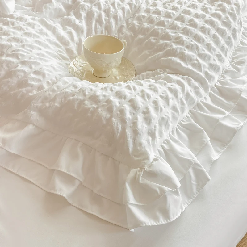 Lace Seersucker Bedding Set 6