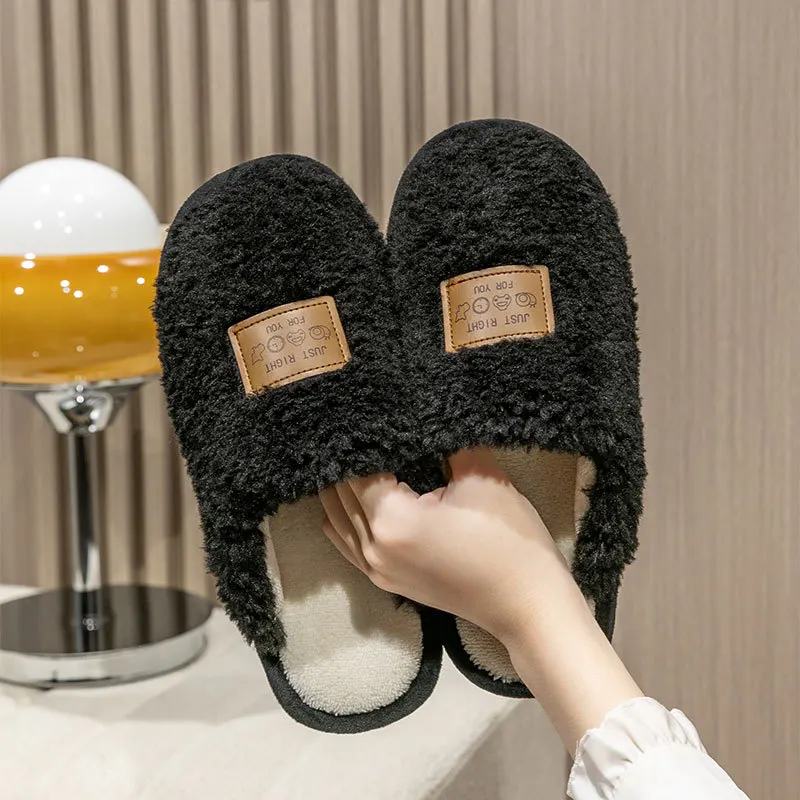 2023 New Winter Indoor Slippers Men Plush Fleece Flat Slippers Sweet Thick Soled Indoor Cotton Slippers For Couple Shoes TG02 6