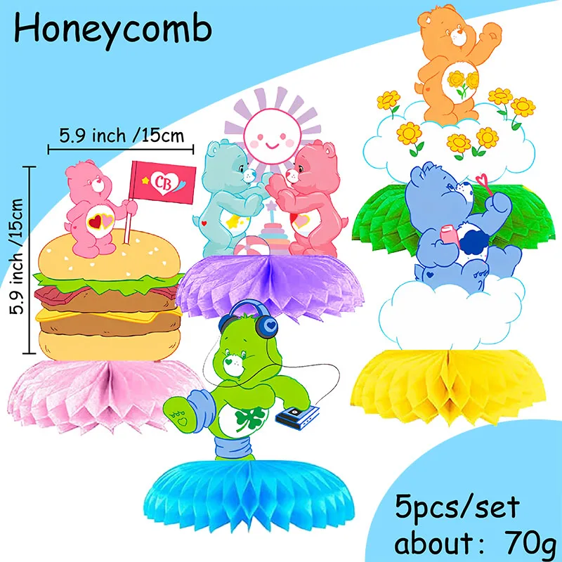 Care Bears Honeycomb 5-teiliges Themen-Desktop-Dekorationsset, Geschenke für Geburtstagsfeiern, Set zum Trainieren praktischer Fähigkeiten – Detail 6