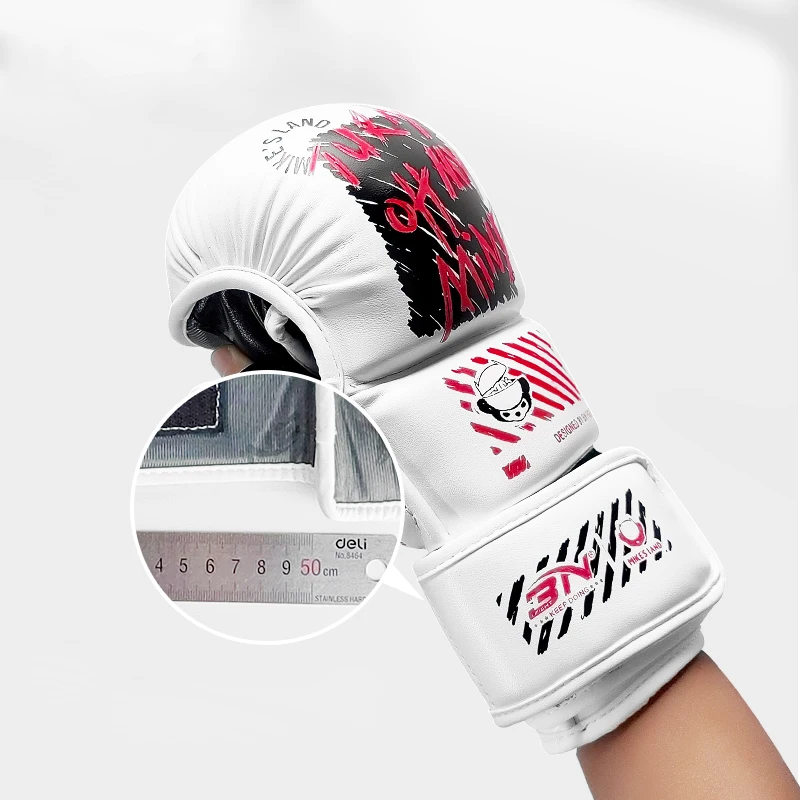 BN Youth Adult Open Half Fingers Sanda Boxing MMA Muay Thai Gloves Kickboxing Martial Arts Fight Mittens Equipment DEO boxing gloves