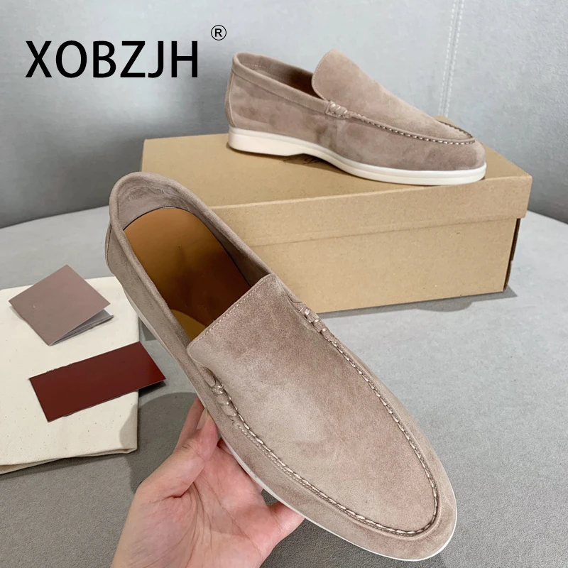 

Mocasines Summer Walk Charms Loafers Suede Shoes For Men 2023 Sneakers Brown Suede Leather Flats Women Brand High Quality Shoes