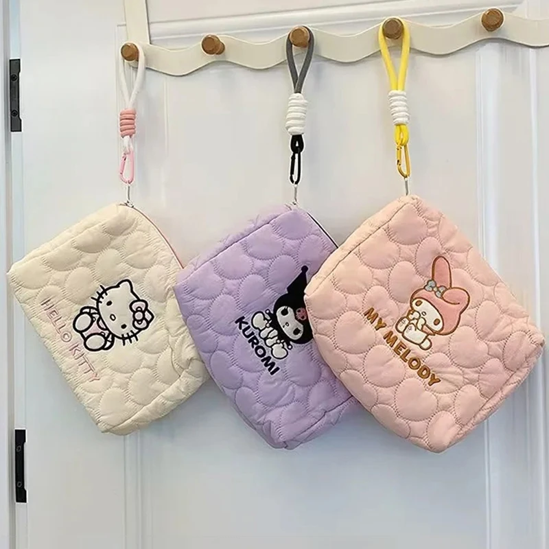 

Sanrio Hellokitty Kuromi Mymelody Kawaii косметичка Милая мультяшная сумка для хранения большой емкости женский макияж женские сумочки подарки