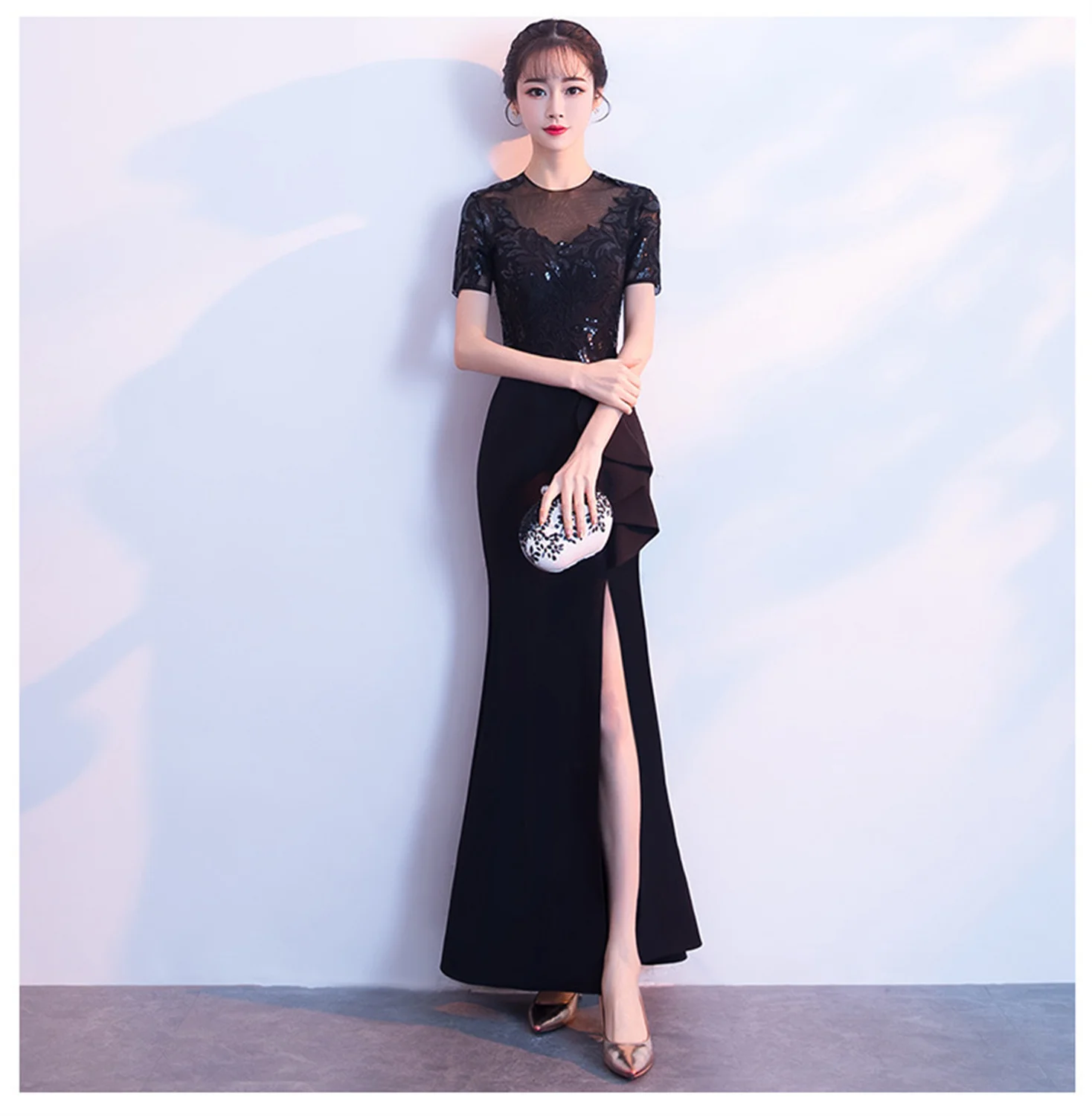 

Bridesmaid Dress Evening Dresses Slit Short Wedding Dress 2024 Bride Fish Tail Amanda Brides Official Store Woman Bridal Novias