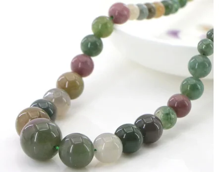 Wholesale 6-14mm Natural Stone Agates Round Beaded Necklace Women In Choker Necklaces