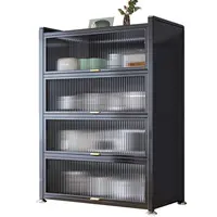 Sideboard Cabinet Locker Kitchen Shelf Floor Multi-Layer Home Living Room Microwave Oven with Door Storage Cabinet 1