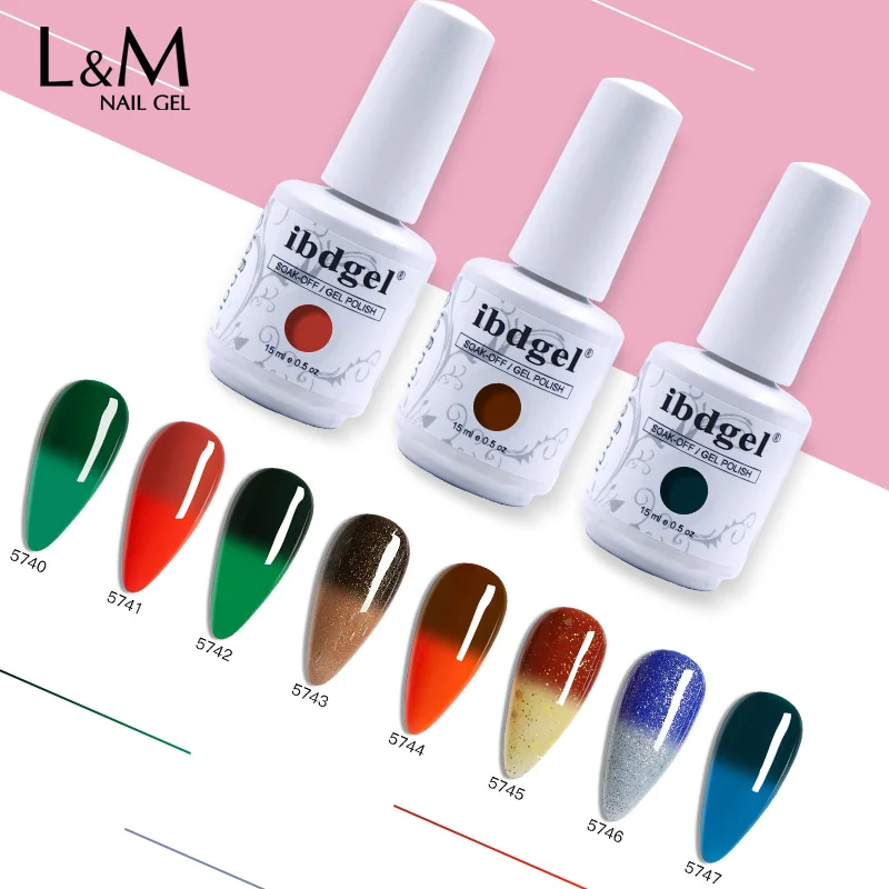 9 pcs 네일 젤 뜨거운 판매 새로운 시즌 색상 온도 네일 폴란드어 72 색상 변경 가능 젤 손톱 끄기