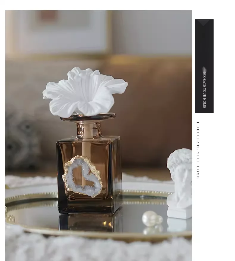 Olio essenziale in rattan senza fuoco, casa, camera da letto, fragranza durevole, decorazione, profumo per ambienti, aria fresca, confezione regalo, bianco_voghion.com