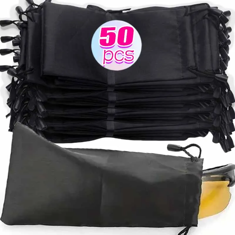 

1/50pcs Portable Soft Cloth Waterproof Sunglasses Bag Microfiber Dust Storage Pouch Glasses Carry Bag Glasses Case Container