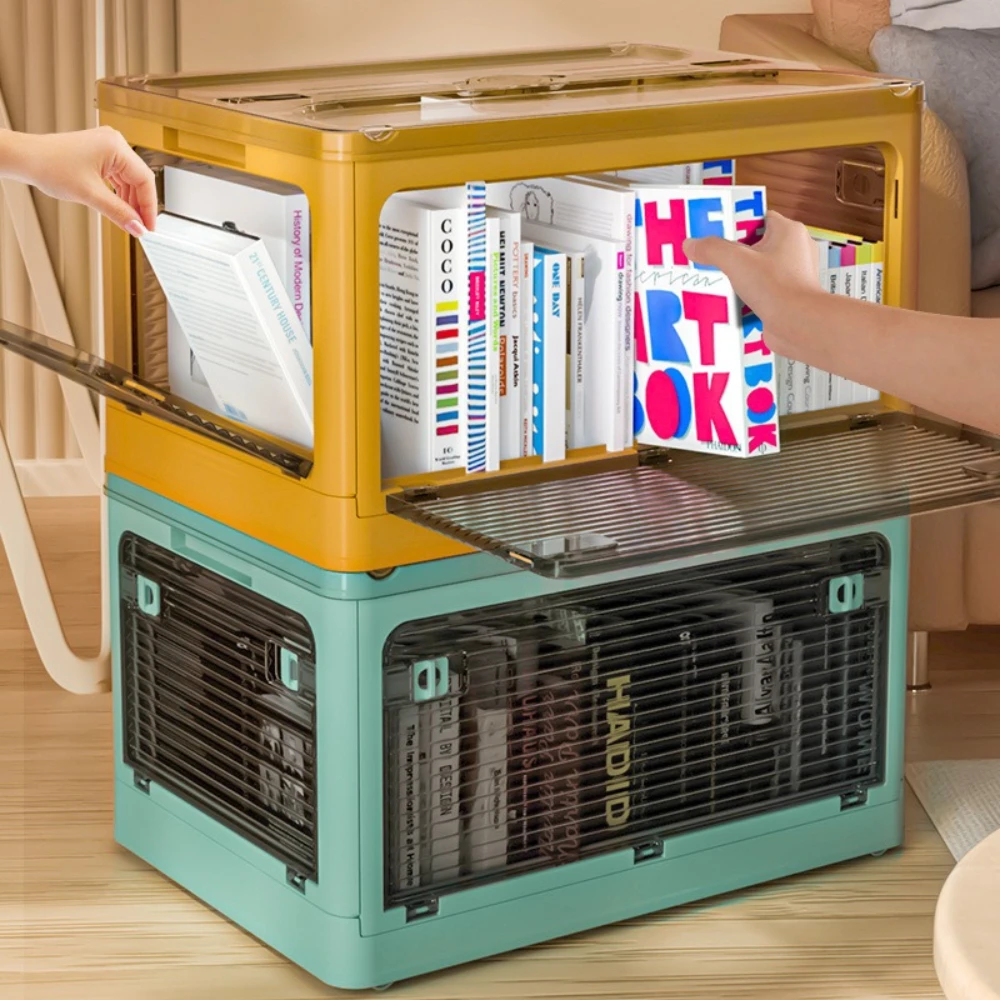 Foldable Storage Box with 5 Open Doors Dormitory Clothing Book Household Toy Storage Box Portable Home Living Room Office Use - 5