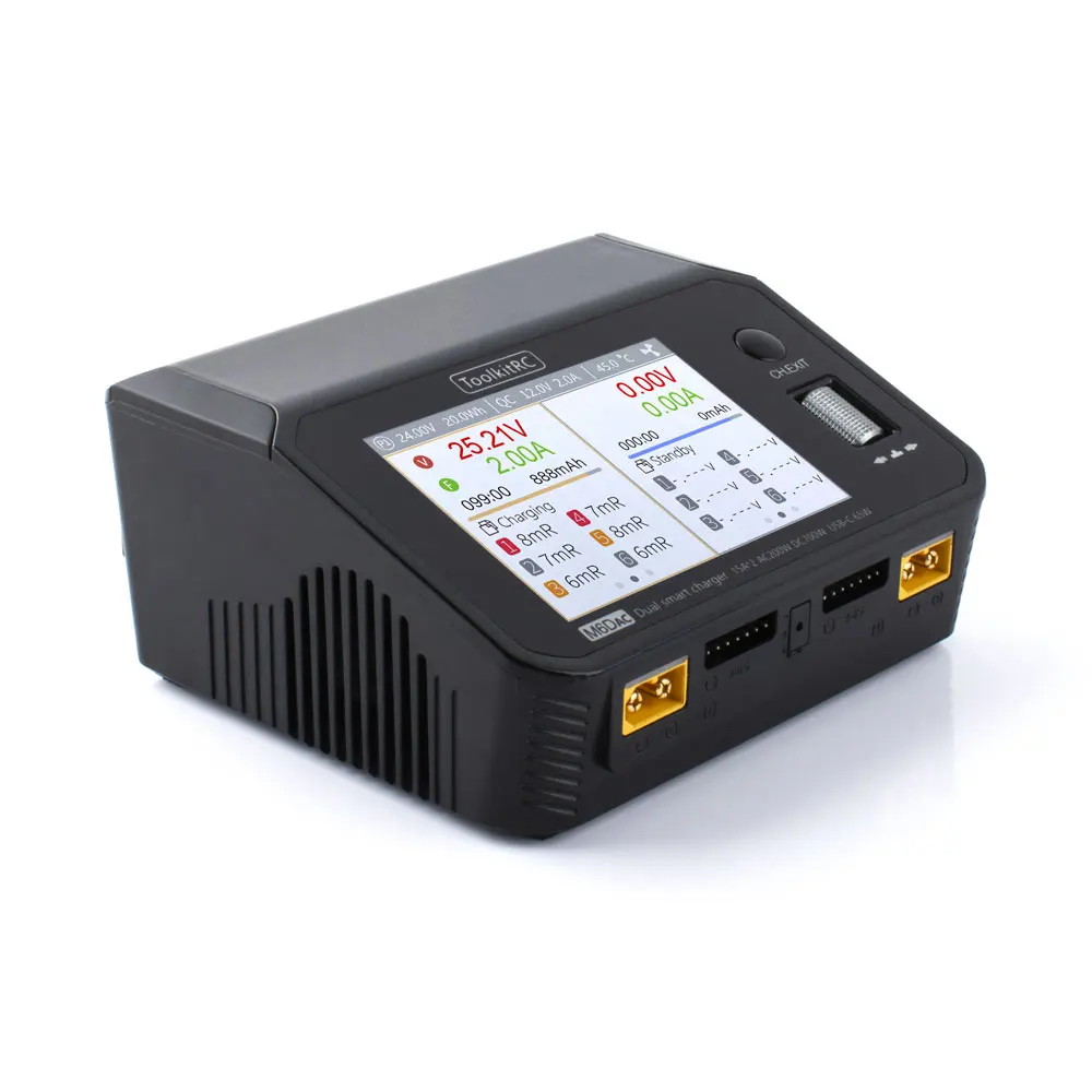 ToolkitRC M6DAC Двухканальный Lipo аккумулятор Быстрое зарядное устройство RC Модель Интеллектуальное интеллектуальное сбалансированное зарядное устройство для FPV Drone RC Car thumbnail 3