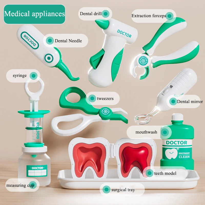 Children's Medical Kit Toy Doctor Set For Kids Hospital Dental Play Gift Dentist Game Accessories Simulated Medical Tool