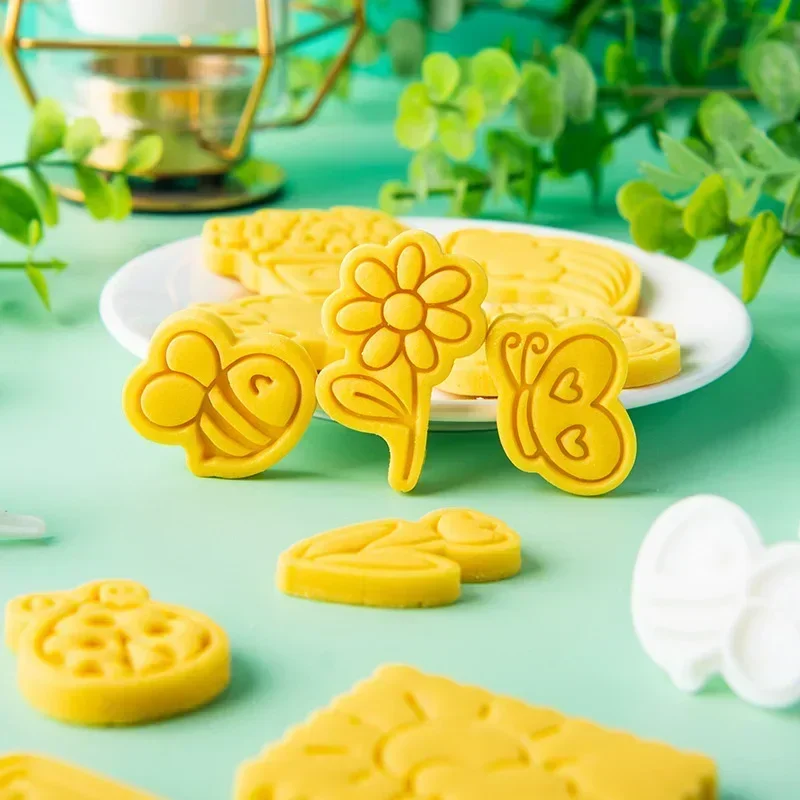 Weather Spring Collection Cookie Mold Bee Flower Rabbit Umbrella Sun Fondant Embosser Cutter Easter Birthday Cake Decoating Tool cookie cutter baking mold cookie mould cookie printing mold fondant cutter baking decorating tools cookie maker press kit