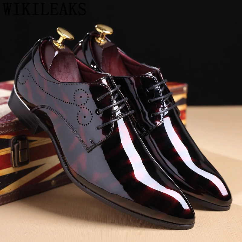 Fashion Men Dress Shoes Leather Italian 
