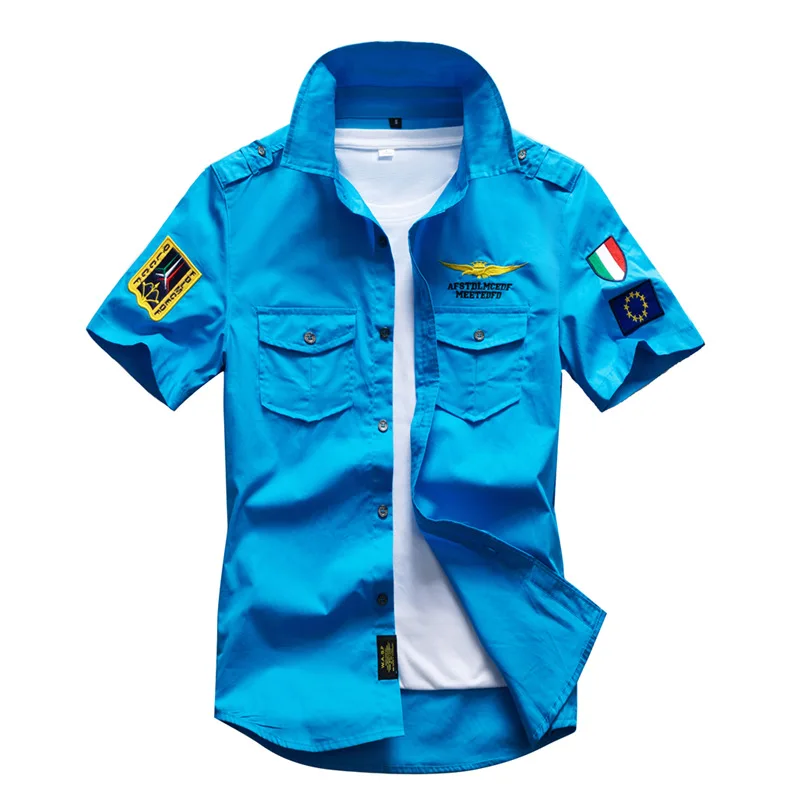 Men's Tactical Short-sleeved Shirt Summer New Outdoor Multi-pocket Quick-drying Military Cargo Shirt Hiking Fishing Work T-shirt