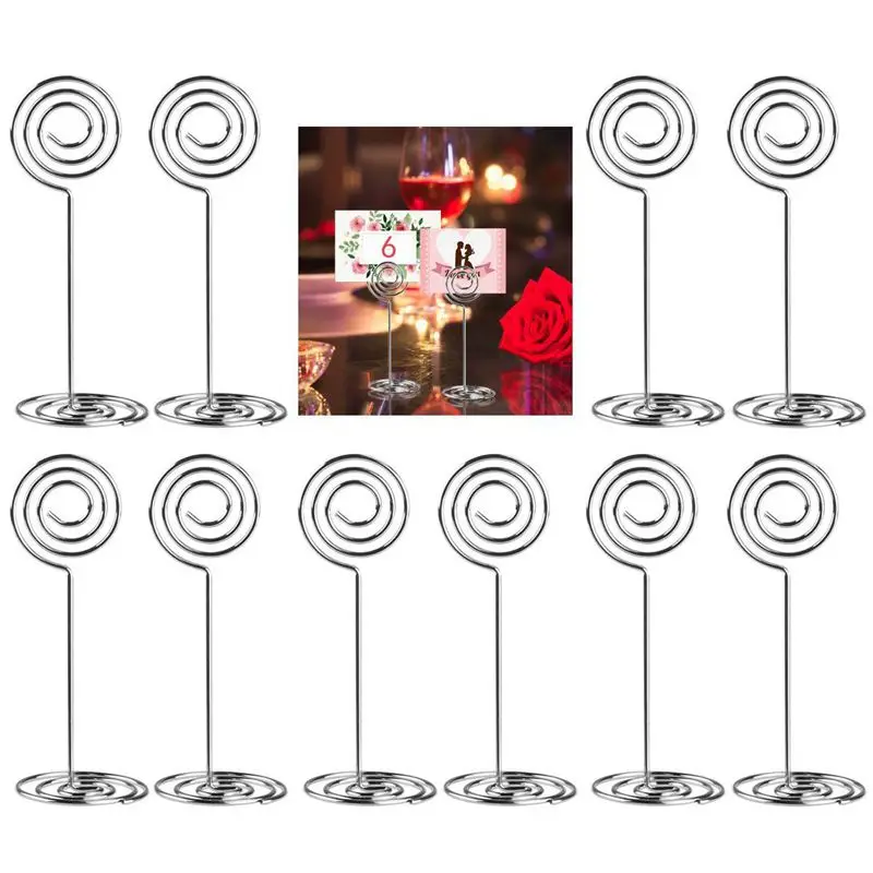 10Pcs Swirl Table Number Photo Holder Stands For Weddings Party Gatherings-A03I